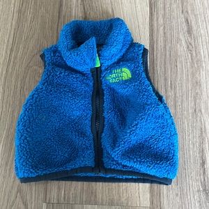 TNF Blue Lime Green Logo Fleece Vest